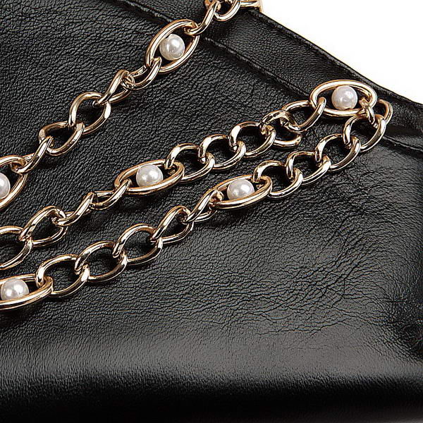 Fake Chanel Romanov A47369 Black Lambskin Clutch Bag On Sale